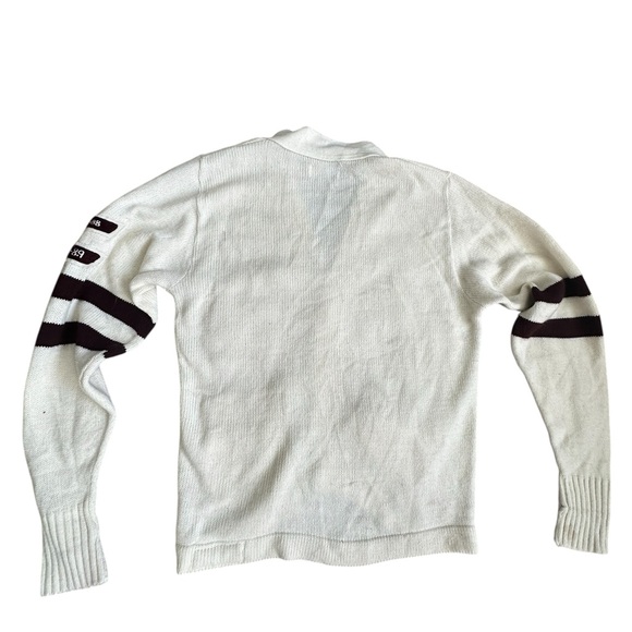 A390 Vintage varsity Letterman Sweater Cardigan. Real and Burgundy - Picture 9 of 9
